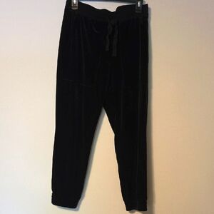 Elegant Black Velvet Women's Pants